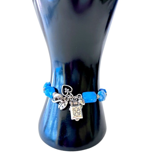 Brighton “Fortune 4” Blue stone Toggle Bracelet. - Picture 1 of 8